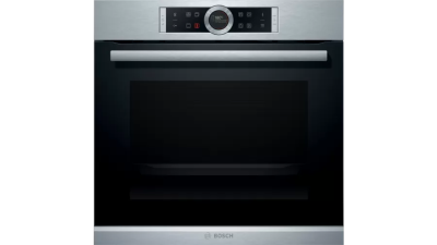 Электрический духовой шкаф Bosch HBG675BS1, Serie 8, нержавеющая сталь, пиролитическая очистка, 13 режимов, переключатель Control Ring