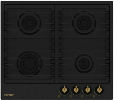 Встраиваемая варочная панель газовая NORDEN ANTIQUE 64G MBL RUSTIC матовый черный