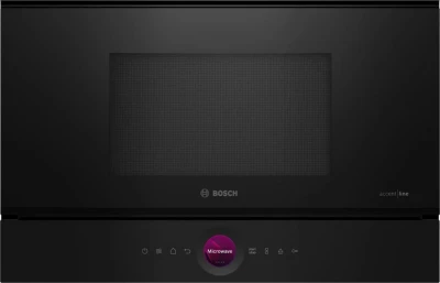 Микроволновая печь встраиваемая Bosch BFL9221B1, Serie 8, управление электронное, черная, 21л, ВхШхГ 38.2 x 59.4 x 31.8 см