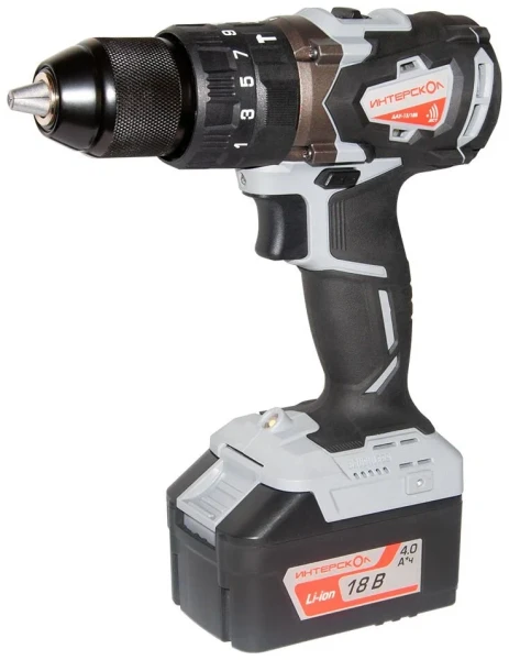 Аккумуляторная бесщеточная ударная дрель-шуруповерт Интерскол ДАУ-13/18В АПИ (кейс, 1 аккум. 4Ач, ЗУ) 574.4.1.70
