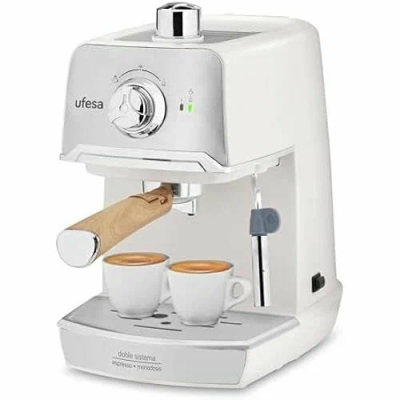 Кофеварка Ufesa Cream CE7238, рожковая, белый/серебристый, используемый кофе - молотый, 20 Бар