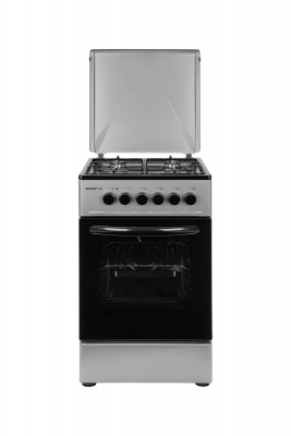 Газовая плита KRAFT KF-FSK5302ES с электрической духовкой, серебристая