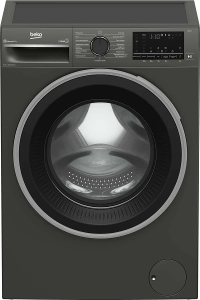 Стиральная машина Beko B3WFR572AB, антрацит, 7кг, 1200об/мин, инверторная, с фронтальной загрузкой, с паром