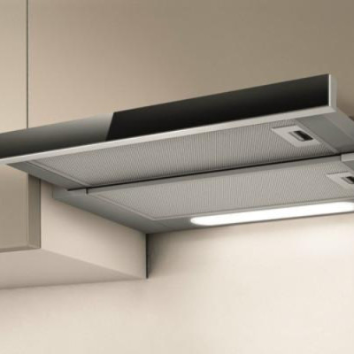 Встраиваемая модель кухонная вытяжка Elica Elite 14 Lux GRVT/A/60 (PRF0098874), черное стекло + нержавеющая сталь, 3 скорости, механическое управление