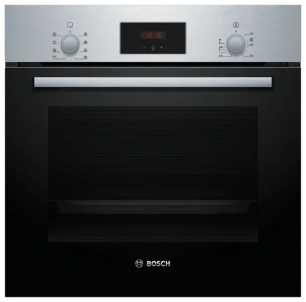 Электрический духовой шкаф Bosch HBF113BR0Q, Serie 2, нержавеющая сталь, гидролитическая очистка, 5 режимов, AquaClean
