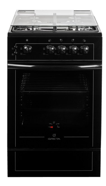Газовая плита GRETA 1470 GG 5072 CG 48(D), черный