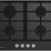 Газовая варочная панель Hotpoint HG 61F/BK, материал рабочей поверхности закаленное стекло, газ-контроль 