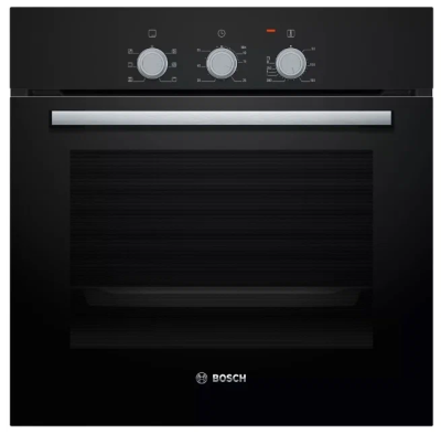 Электрический духовой шкаф Bosch HBF011BA0Q, черный, Serie 2, традиционная очистка, 5 режимов 