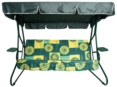 Садовые качели 3-местные Olsa Люкс-2 С588 зеленый/желтый