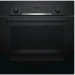Электрический духовой шкаф Bosch HBF534EB0Q, черный, Serie 4, EcoClean, 7 режимов, телескопические направляющие, утапливаемые переключатели