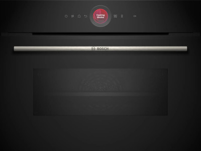 Компактный духовой шкаф электрический Bosch CMG7241B1, черный, Serie 8, 16режимов, AquaClean, переключатель Control Ring, с СВЧ