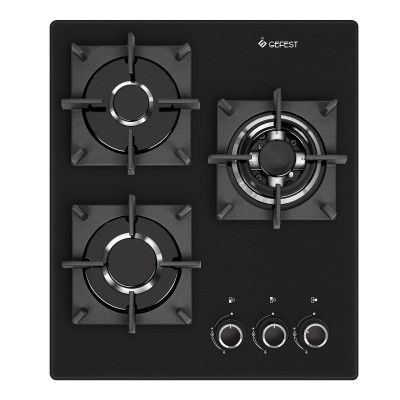 Встраиваемая варочная панель газовая GEFEST ПВГ 2100-01 К33 черный, закаленное стекло, электроподжиг, газ-контроль конфорок