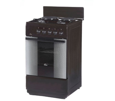 Кухонная плита Flama RК 2201 B коричневая, конфорок газовых - 2 шт, электрических - 2 шт, духовка - 50 л