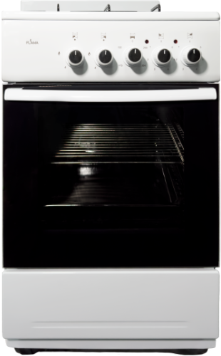Комбинированная кухонная плита Flama RК 23-105 W, белая,  конфорки 3 газовые + 1 электрическая, эмаль