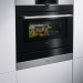 Компактный электрический духовой шкаф AEG KMK968000M, нерж.сталь, с СВЧ, традиционная очистка