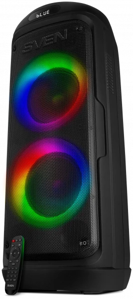 Портативная акустика SVEN PS-770, мощность 2x50 Вт (RMS), Bluetooth, FM-радио, USB, microSD, LED-дисплей