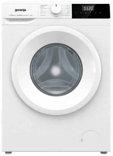 Стиральная машина Gorenje W2NHPI72SCSIRV, белая, 7 кг, 1200 об/мин, 15 программ, инверторная 