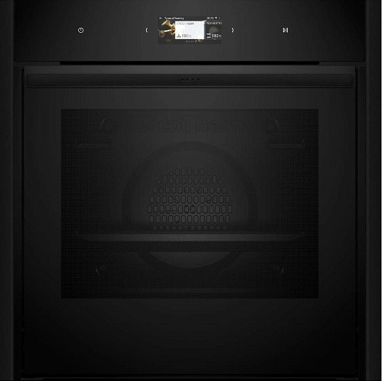 Духовой шкаф Neff B69CS7MY0, чёрный, 71 л, пиролитическая очистка, 14 режимов, сенсорные Full Touch Control, телескопические направляющие