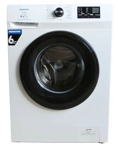 Стиральная машина RENOVA WAF-6010M1, белая, 6 кг, 15 программ, 1000 об/мин, с фронтальной загрузкой 