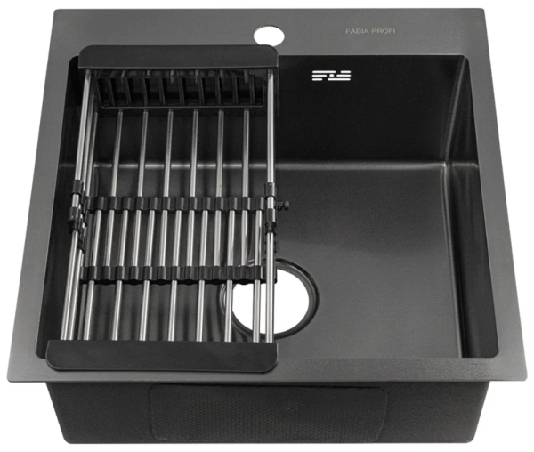 Врезная кухонная мойка 50 см, Fabia Profi 50503, графит