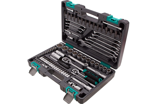 Набор инструментов Stels 1/2", 1/4", CrV, пластиковый кейс 82 предм., 14105