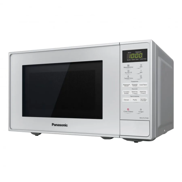 Микроволновая печь Panasonic NN-ST27HMZPE, серебристая, 20 л, сенсорное управление, 9 программ