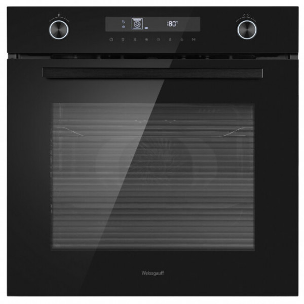 Духовой шкаф WEISSGAUFF BLACK EDITION EOM 741 PDB, чёрный, 72 л, очистка паром, переключатели поворотные/сенсорные