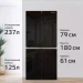 Холодильник трехкамерный HARPER RH6966BI, 404 л, Total No Frost, А ++, black glass