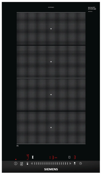 Индукционная  варочная панель Siemens EX375FXB1E, 2 конфорки, серия iQ700, чёрная, 17 ступеней мощности, сенсорное управление