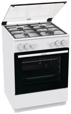 Комбинированная плита GORENJE GK6A20WF, 4 газовые конфорки, электрическая духовка, 65 л, 6 функций духовки, очистка паром AquaClean