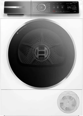 Сушильная машина Bosch Serie 8 WQB245A0BY, Serie 8, отдельностоящая, 14 программ сушки, конденсационная, загрузка 9 кг