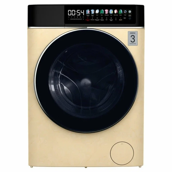 Стиральная машина CENTEK CT-1949 с сушкой, 10/6 кг, 1400 об/мин, инверторная, бежевая