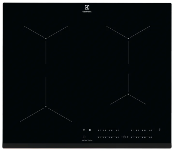 Индукционная варочная панель Electrolux EIT61443B, черная, 4 конфорки, сенсорное управление 